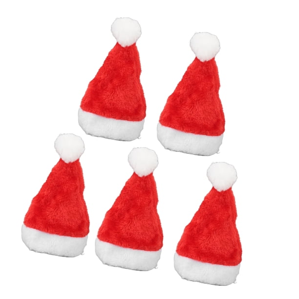 Lindo Sombrero De Papá Noel Para Mascotas, Banda Elástica Decorativa De Felpa, Sombrero Para Mascotas De Navidad, 5 Piezas Para Uso De Mascotas