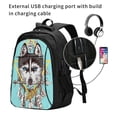 thumbnail image 2 of Cauagu Husky With Dreamcatcher Print Travel Laptop with USB Charging Port,Extra Large Backpack College Backpack Business Work Bag Casual Daypack Perfert for Men Women, 2 of 7
