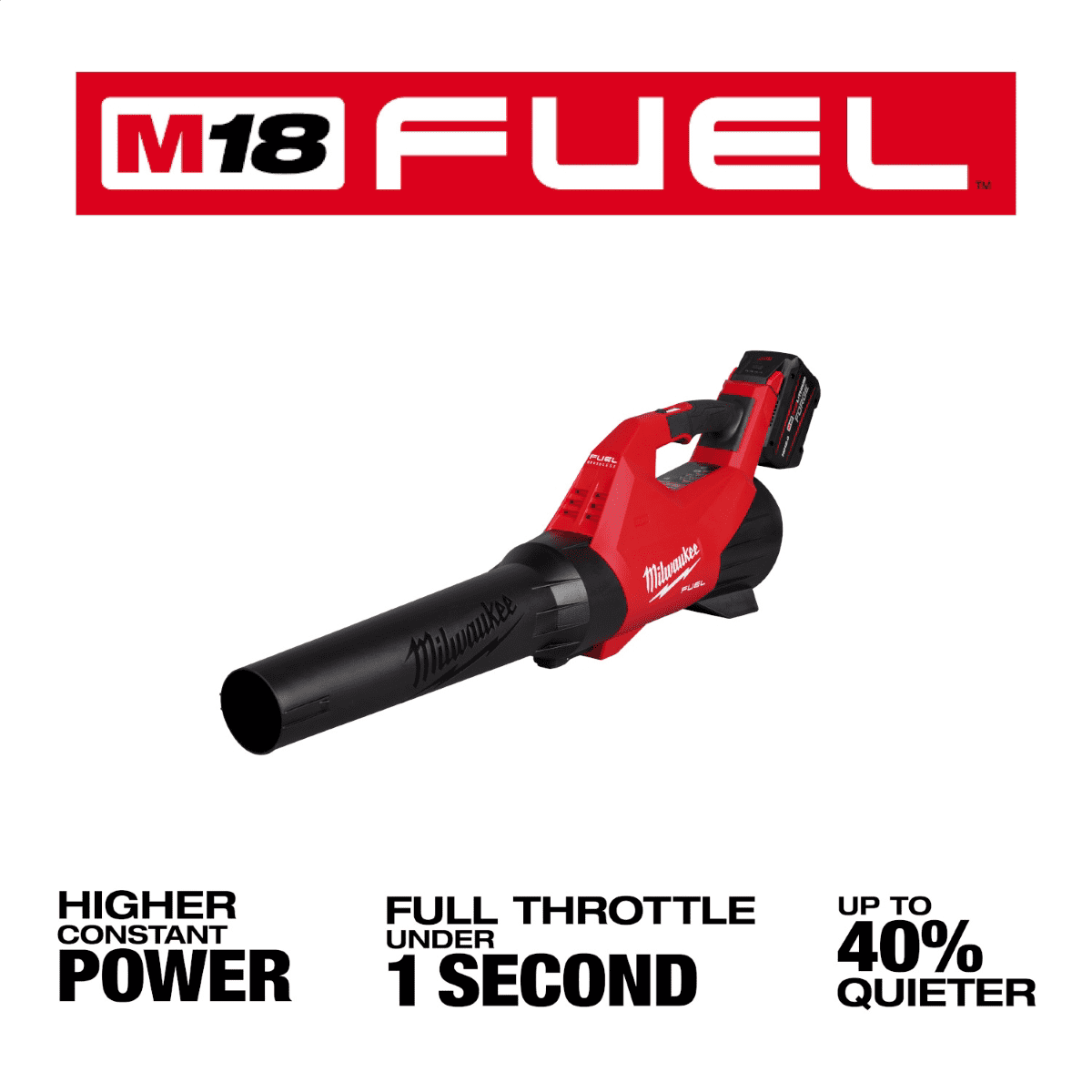 Milwaukee Tool M18 FUEL 120 MPH 500 CFM 18V Brushless Cordless Battery Powered Leaf Blower Kit w/12.0 Ah FORGE Battery and Rapid Charger