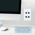 thumbnail image 5 of 2 Cat 6 Ethernet Wall Plate,3 Port F-Plug RJ45 Key-stone Jack Wall Plates, White, 5 of 6