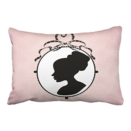 RYLABLUE Victorian Style Cameo Polyester 20 x 30 Inch Rectangle Throw Pillow Covers With Hidden Zipper Home Sofa Cushion Decorative Pillowcases