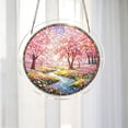 thumbnail image 5 of Yangka Spring Cherry Blossom Acrylic Puzzle Suncatcher, Nature Scenery Stained Glass Style Window Hanging, Home And Garden Decor, 5 of 7