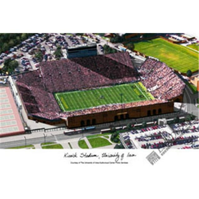 Université de Iowa: Kinnick Stadium Campus Images Lithographie Imprimée