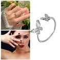thumbnail image 3 of CILENON Sterling Silver Butterfly Spoon Ring: Women Vintage Antique Flower Thumb Rings Jewelry Gifts For Mom Grandma (Silver,One Size), 3 of 6
