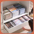 thumbnail image 2 of 2 Pieces Clothes Organizer Containers Case Portable Space Clothing Bra Divider Socks Pants Compartment Box Room Home Tool Gray, 2 of 9