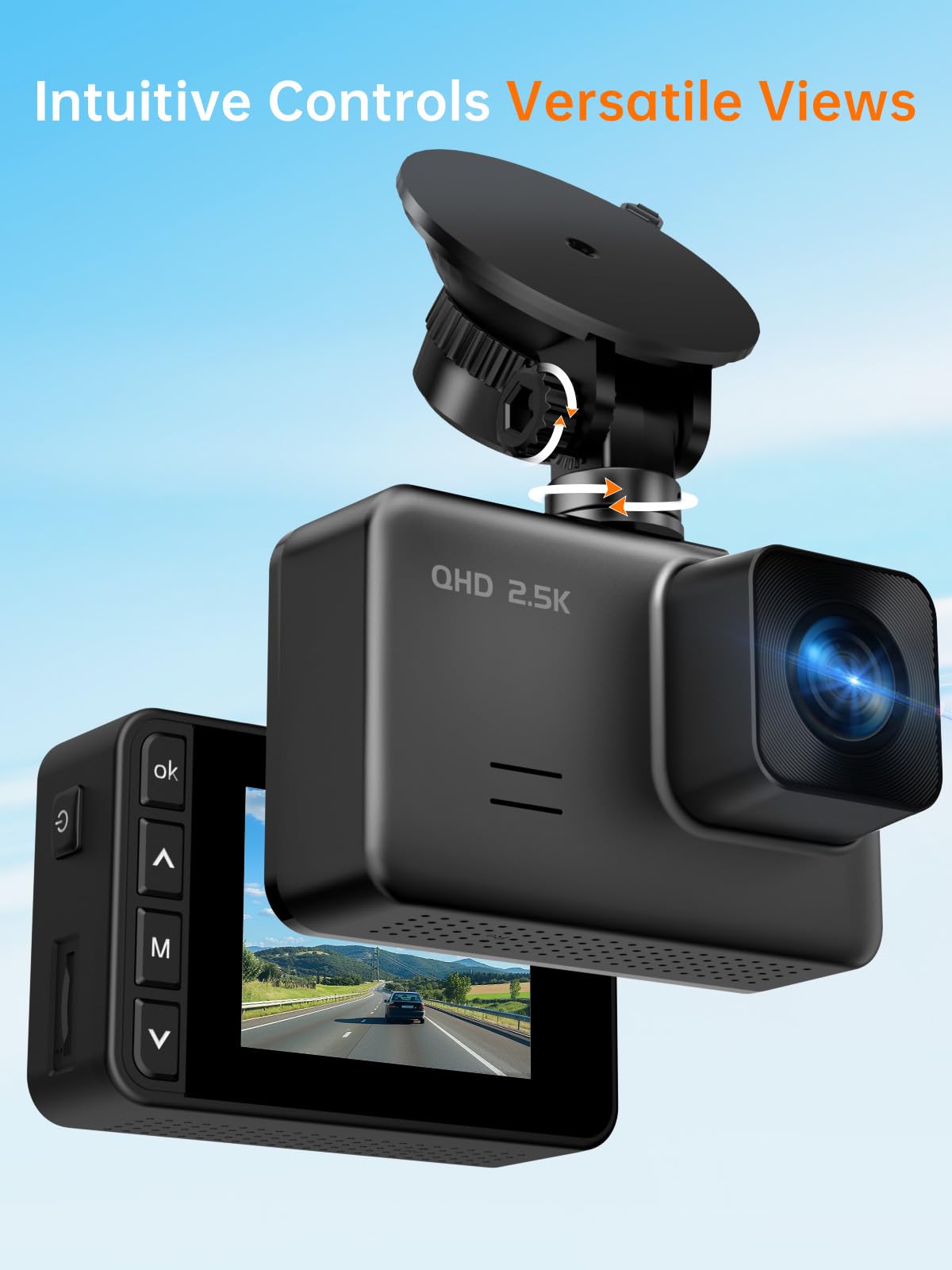 Soifcik Dual Dash Cam 2.5K Front 1080P Rear photo 5