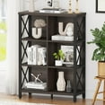 thumbnail image 1 of Cube Storage Organizer Shelf  Wood and Metal Cubby Bookcase  Industrial Tier Cube Bookshelf (Rustic Oak), 1 of 2