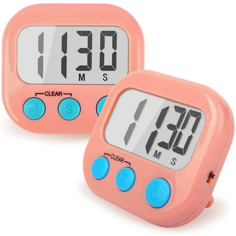2 Piece Digital Kitchen Timer, Big Digit Countdown Timer, Loud Alarm Timers,  Magnetic Back and Off Switch, Classroom Timer for Teachers Kids, Countdown  and Minute Countdown. 
