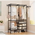 thumbnail image 2 of Armario Armario para Colgar Ropa Armario Simple con Barra para Colgar + Estante de Almacenamiento Armario para el hogar Dormitorio,Black, 2 of 2