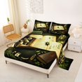 thumbnail image 2 of Castle Fairy Gothic Skull Queen Sheets 4 Pieces,Vintage Book Floral Leaves Queen Sheet Sets,Beige Brown Black,1 Fitted Sheet,1 Flat Sheet and 2 Pillowcases, 2 of 6