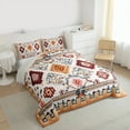 thumbnail image 3 of Manfei Tribal Orange Aztec Queen Comforter Set for Adult, Hippie Geometric Bedding Sets, Mandala Bohemian Style Reversible Bedding Comforter Set, Breathable Home Decor, 3 Pieces, 3 of 8