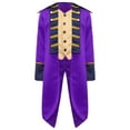 thumbnail image 1 of Kaerm Manteau Prince Médiéval pour Enfants Garçons Révolutionnaire Guerre Manches Longues Queue-de-Pie Victorienne Blazers Manteau de Magicien Spectacle Violet 16, 1 of 6