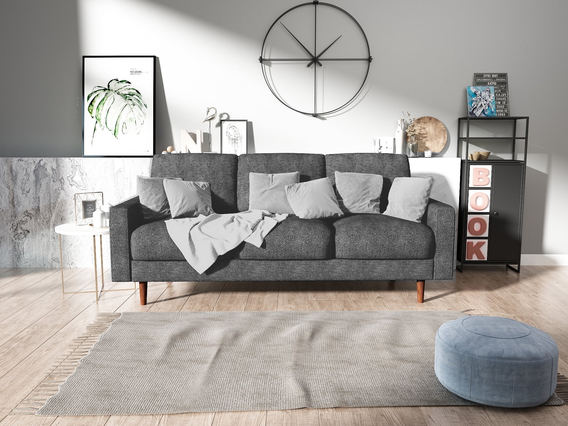 Uspridefurniture Craigmont 2Pcs Standard Living Room Set,Gray Velvet