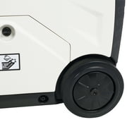 Super quiet Inverter Generator 4500w portable generator electric start, foldable handle with wheel, 212cc 4 stroke CARB EPA compliant, White