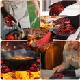 thumbnail image 5 of 1Pair BBQ Gloves Heat Resistant Cooking 1472°F Grilling Gloves for Barbecue Grilling Oven Baking Camping Smoker,F, 5 of 5