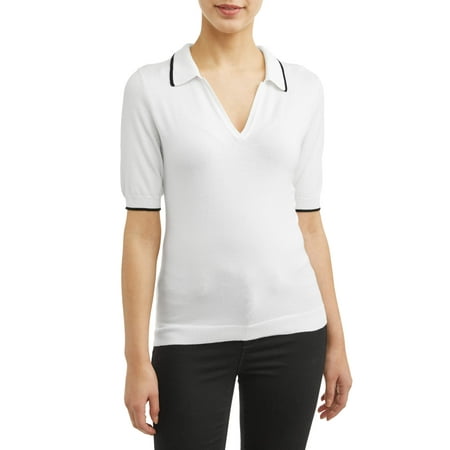 Penguin Short Sleeve Sweater - Women's Short Sleeve Polo Sweater