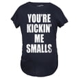 thumbnail image 2 of Maternity Kicking Me Smalls Funny T shirt Pregnancy Announcement Novelty Tee, 2 of 9