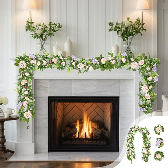 Peonía De Plástico Ratán Guirnalda de ratán con peonías artificiales rosas para fotografía de bodas y decoración de mesas (1 pieza) Rkxzt