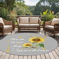 thumbnail image 4 of Round Area Rugs Collection 7 Ft, Sunflower Non-Slip Residential Carpet, Vintage Botanical Indoor Crawling Mats Runner Rugs for Living Room/Dining Room/Bedroom, 4 of 8