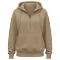 thumbnail image 3 of Loose Fit Half Zip Pullover Hoodie for Women, Long Sleeve Sweatshirt with Front Pocket, Cozy Casual Fall Winter Tops, 3 of 3