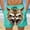 Green, variant on Mens Beach Shorts Summer Drawstring Waist Funny Cat Expression Print Summer Swim Trunks Novelty Beachwear Sports Vacation Shorts with Pockets