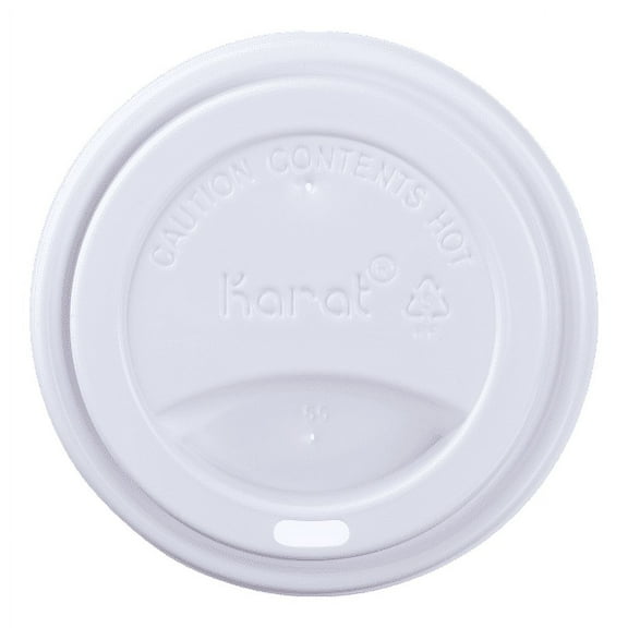 Karat 10-24 oz. Sipper Dome Lid - White (90mm) - 1,000 ct