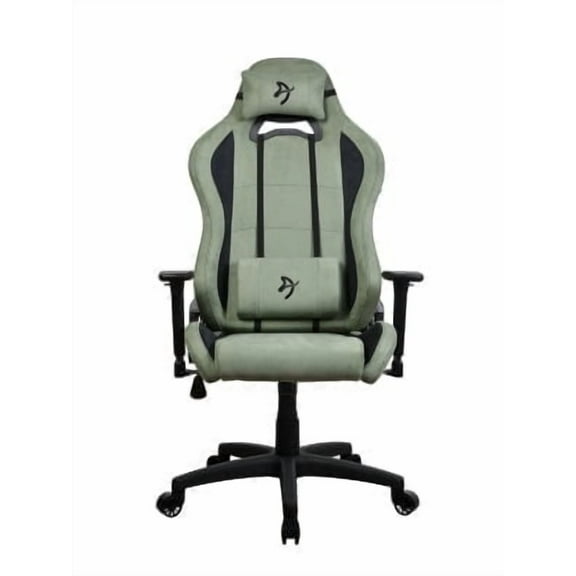 Arozzi Torretta Super Soft Upholstery Fabric Adult Gaming Chair, Breathable with Adjustable Height, 3D Armrest and 2 Pillows (Forest Green)