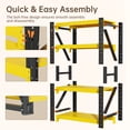 thumbnail image 4 of 4-Tier Storage Shelves,79" H Heavy-Duty Garage Shelving Unit,Adjustable Industrial Metal Shelf System,5,000lbs Capacity,Tool Organizer for Garage,Workshop,60" W*24" D*79" H,Black&Yellow, 4 of 11