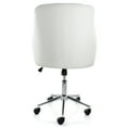 thumbnail image 6 of Elama Adjustable Faux Leather Rolling Office Chair in White with Chrome Finish, 6 of 11
