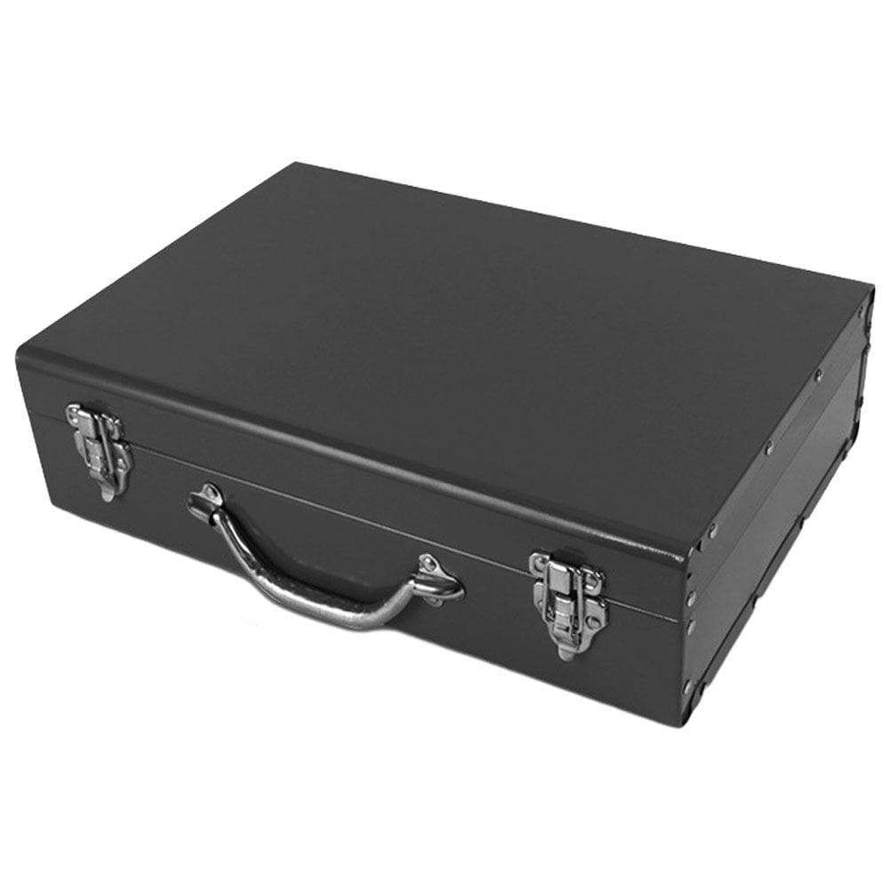 OULII Durable Tool Storage Box Sturdy Toolbox Metal Black 1Pack for Repair