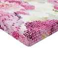thumbnail image 2 of Ambesonne Nature Fitted Sheet, Mosaic Peony Flowers Art, Full Size, Pink Purple White, 2 of 3