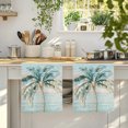 thumbnail image 4 of Teal Grey Palm Trees Kitchen Towels Set of 3, Tropical Turquoise Summer Coastal Absorbent Dish Towels for Kitchen, Microfiber Hand Towel, Quick Drying Tea Towel for Cleaning Decorative Dishcloths, 4 of 7