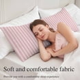 thumbnail image 5 of Pink Striped Long Body Pillow Covers, Modern Simple Farmhouse Beige Vintage Soft Throw Pillow Cases with Invisible Zipper, Decorative Pillowcase Pillows Protectors for Sofa Bed Couch 20"x60", 5 of 9
