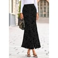 thumbnail image 2 of BTFBM Womens Floral Mesh Maxi Skirt Fall Elastic High Waisted Boho Elegant Mermaid Long Skirts for Women, 2 of 7