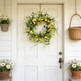 thumbnail image 6 of YOHAVEN Large 50 Inch Spring Front Door Wreath Artificial Green Leaves And Flowers, Indoor Outdoor Patio Wall Decor, Easy Clean Plastic, Seasonal Entryway Statement For Home, Party, Gift, 6 of 7