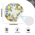 thumbnail image 4 of Ryvnso Lemon and Checkered Grid Pattern Round Plate Mats Dining Table Placemat Set of 6 for Holiday Decoration, 4 of 7