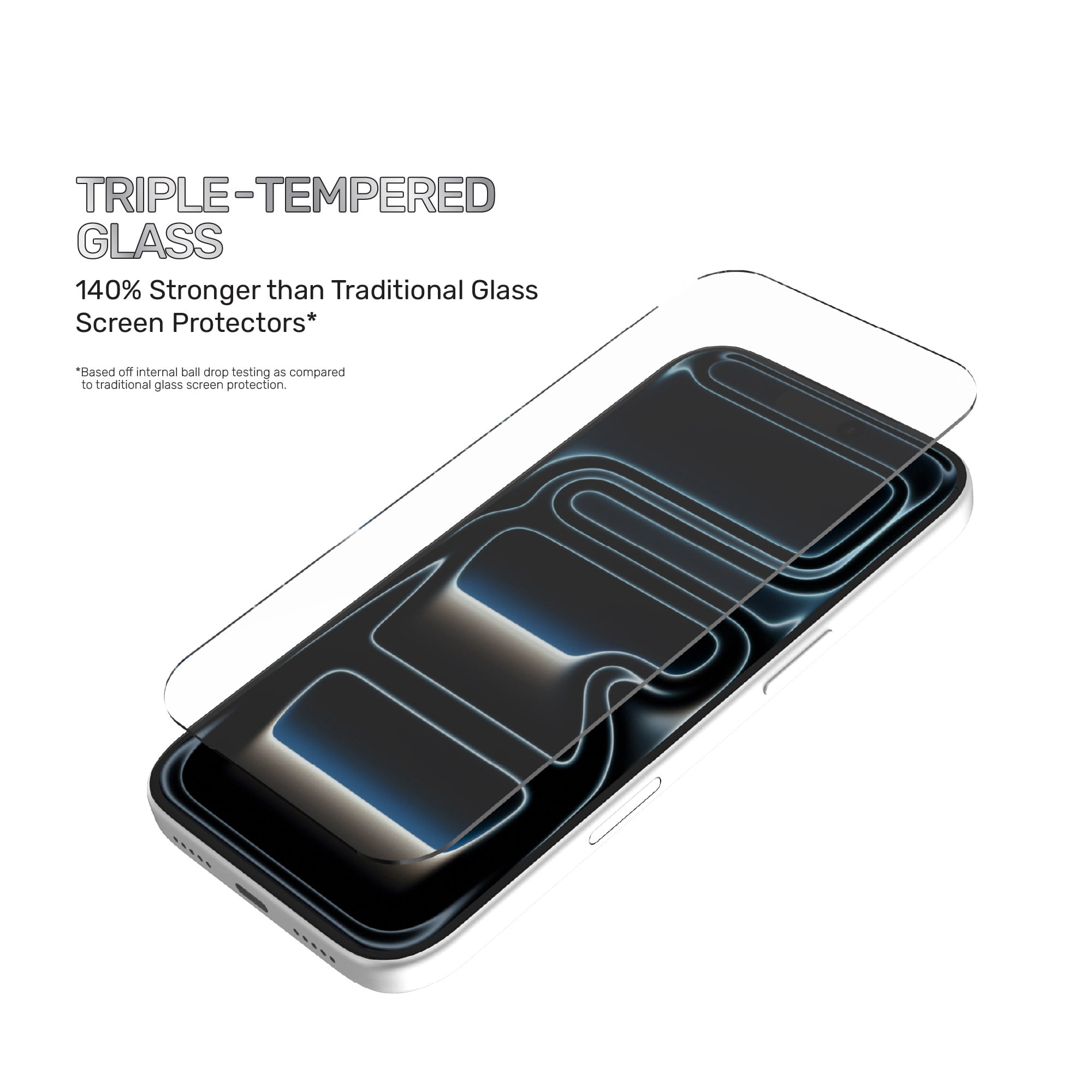 DuraGlass DefenseTech Glass Screen Protector with Blue Light Filter for iPhone 18 Pro / 17 Pro with Easy Application Tray