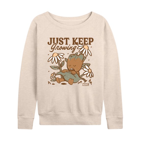 Marvel Guardians of the Galaxy - Groot Keep Growing - Women's French Terry Pullover Long Sleeve Shirt
