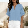 thumbnail image 7 of Ankola Womens Oversized Tshirts Summer Tops 2026 Short Sleeve V Neck Shirts Outfits, 7 of 7