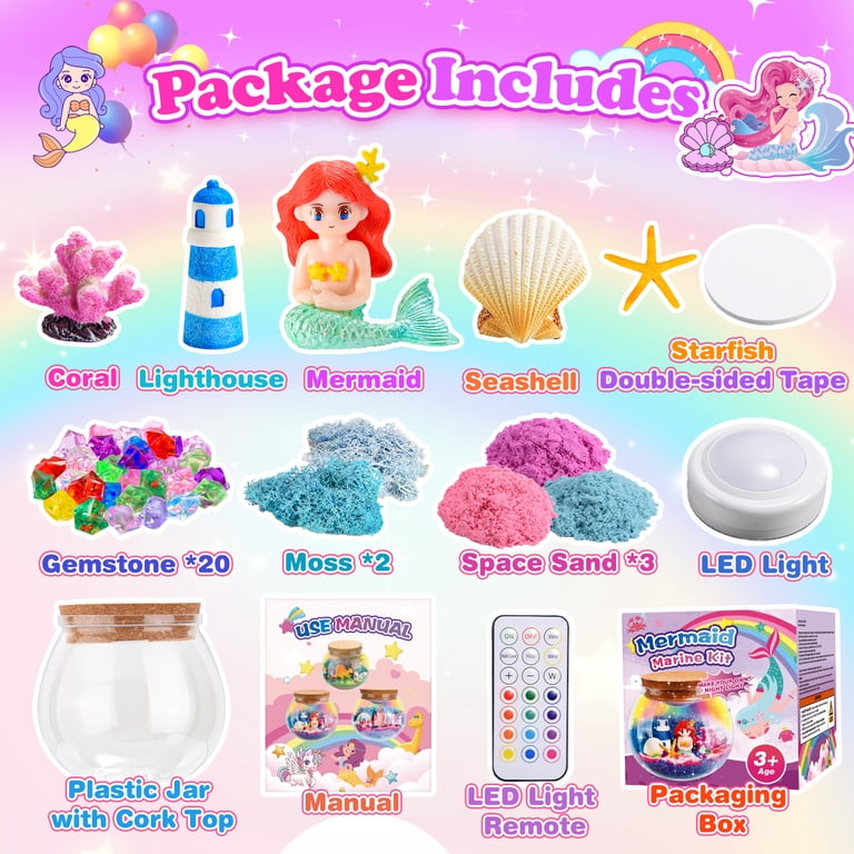 ATOPDREAM Mermaid Terrarium Craft Kit with LED Light photo 2