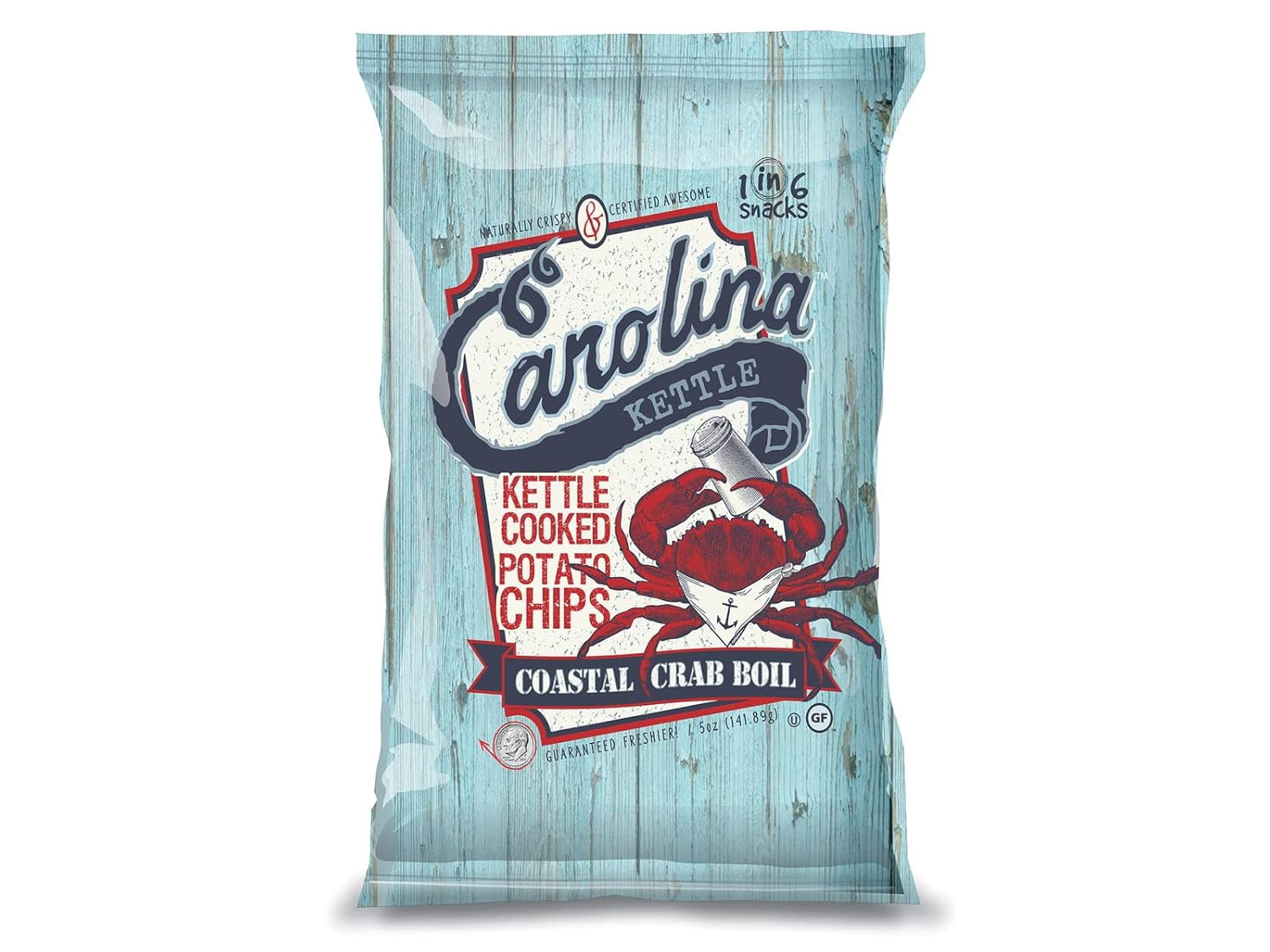 Carolina Kettle Brand Naturally Crispy Kettle Cooked Potato Chips, 4-Pack Crab Boil