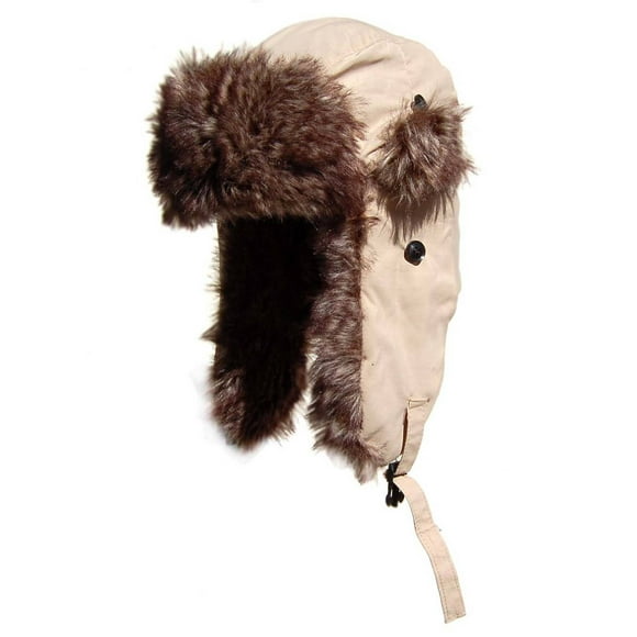 New York Casquette Aviateur en Fausse Fourrure d'Hiver - Kaki