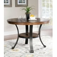 thumbnail image 4 of Linon Franklin 5 Piece Wood/Metal Faux Leather Dining Set in Rustic Umber Brown, 4 of 13