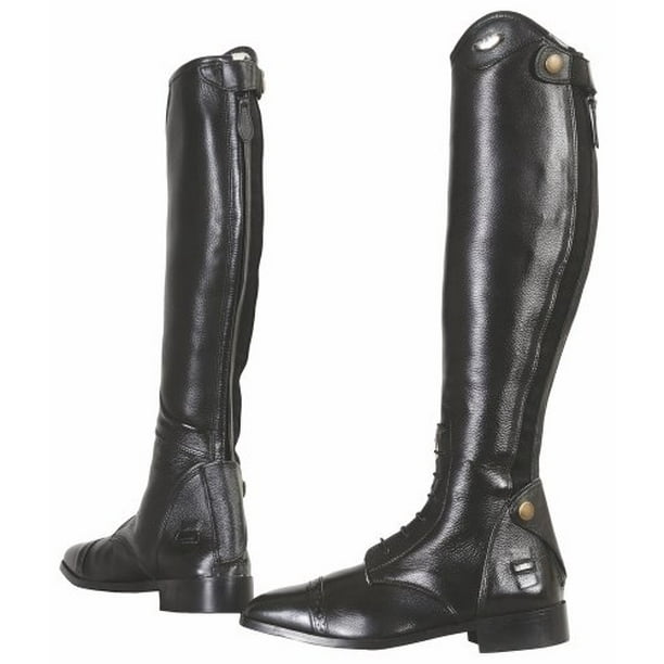 TuffRider Ladies Regal Field Leather Tall Riding Boots with Laces Black