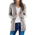 thumbnail image 1 of FOCUSNORM Women's Long Sleeve Cable Knit Sweater Open Front Cardigan Button Loose Outerwear, 1 of 7