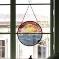 thumbnail image 3 of Seasonal Christmas Gift - Clouds Sea Waves Christmas Stained Glass Hanging Ornament - Holly & Pine Holiday Tree Decoration, Gift for Friends, Family, Mom & Dad, 3 of 3