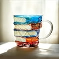 thumbnail image 3 of WKSCLPAI Painted Book Mug, New 3D Painted Glass Book Cup, Creative Handmade Colored Glass Coffee Cup, Collection Gifts for Reading Painting Literature Lovers Book Lovers(Style-A), 3 of 8