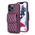 thumbnail image 1 of Nalacover Crossbody Wallet Case for iPhone 12 Pro Max, Back Card Slots Magnetic Button Cover with Adjustable Shoulder Strap Lanyard Kickstand Soft TPU Elegant PU Leather Shockproof Case,Purple, 1 of 6