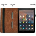 thumbnail image 2 of Allytech Case for Amazon Kindle Fire HD 8 8.0" Tablet (6th/7th/8th Gen,2016/2017/2018) with Pen Holder & Card Pocket, Auto Sleep Wake Multi-Angle Viewing Shockproof Soft TPU Back Cover, Brown, 2 of 9