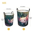 thumbnail image 3 of Balery Whimsical Axolotl Fantasy Cesta de ropa redonda con asas, impermeable, independiente, para ropa, juguetes, dormitorio y familia-Medium, 3 of 6